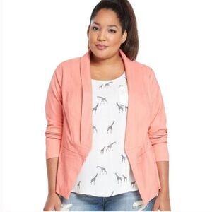 Torrid Cut Away Blazer with Open Front Peach Size 2